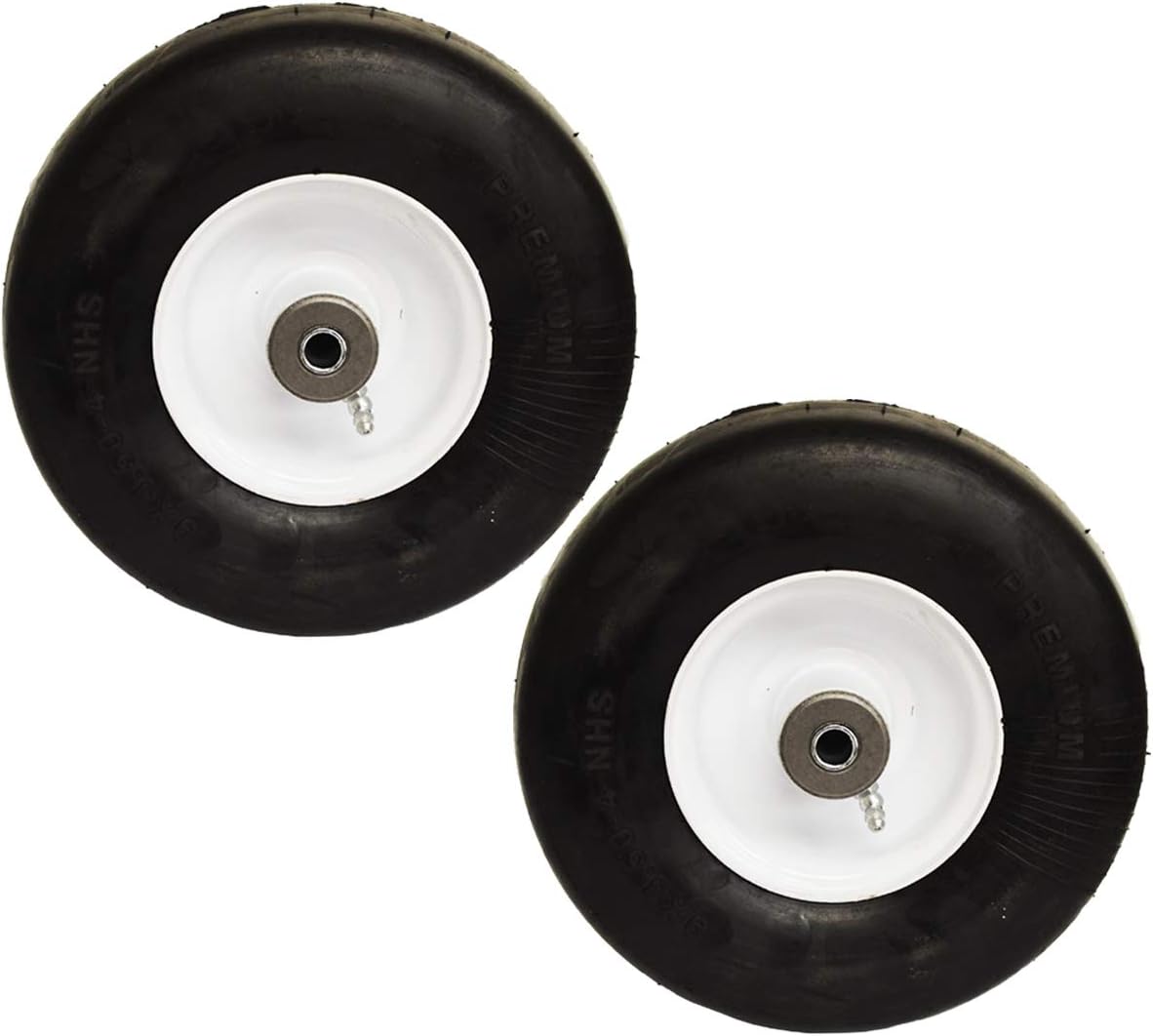2PK Flat Free Solid 9x3.50-4 Tire Wheel Assembly X791474