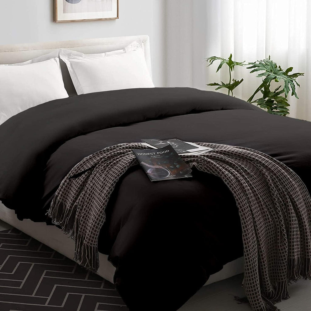 Silver Grey Striped King Duvet Cover with Zipper Closer Q60129