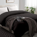 Silver Grey Striped King Duvet Cover with Zipper Closer Q60129