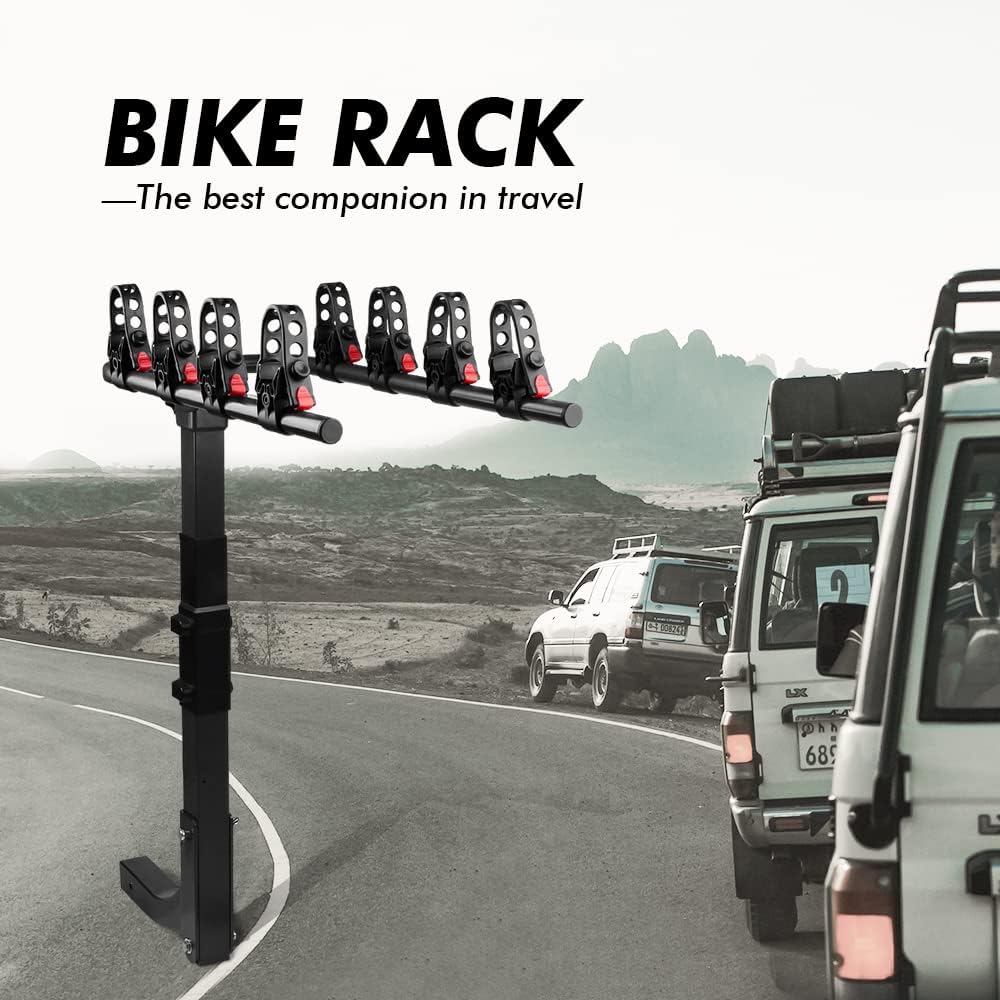 4 Bike Rack, Double Foldable Rack, 2 Hitch Receiver J1669