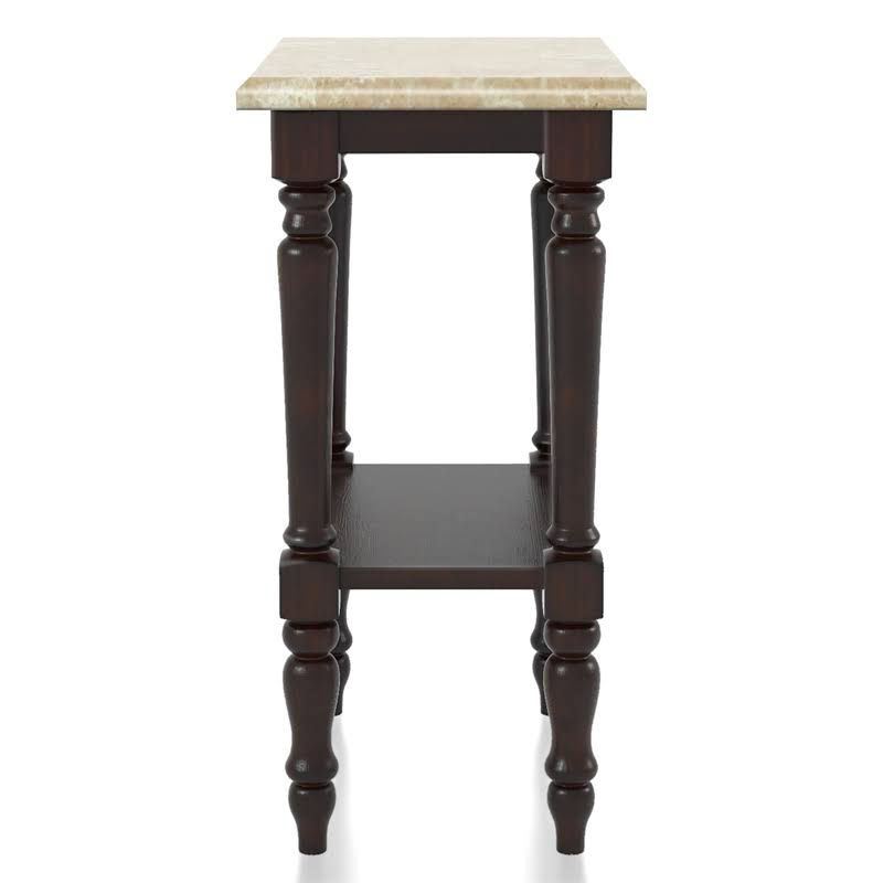 Marble Top End Table in Dark Cherry P942440