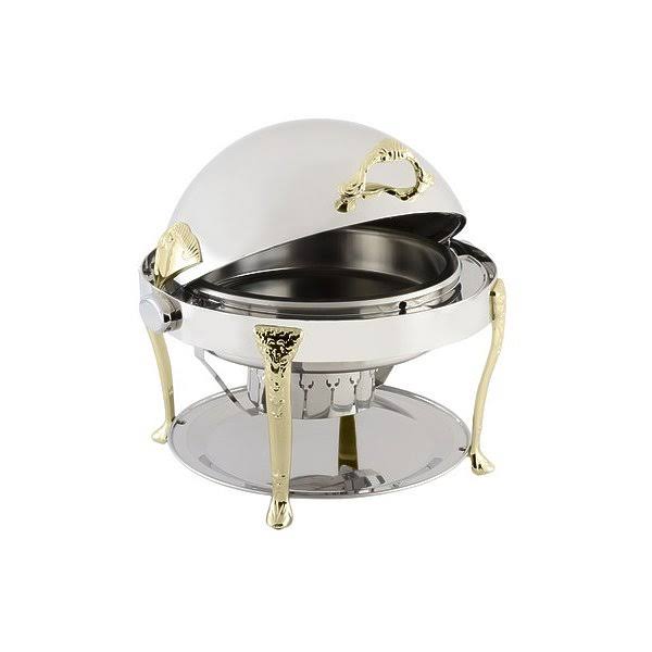 Stainless Steel Round Chafer with Brass Leg C629