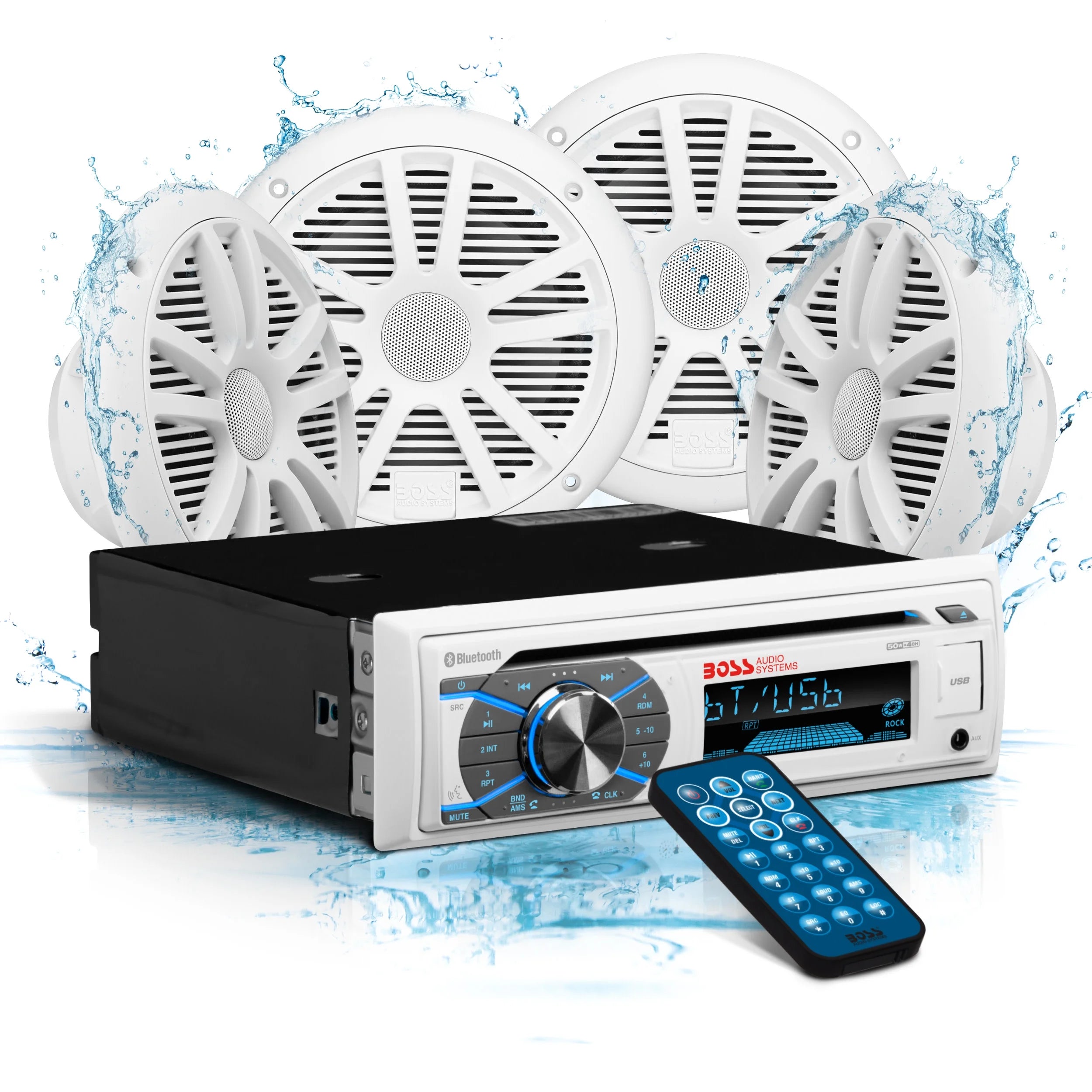 Marine Receiver Speakers with Bluetooth CD USB L38958