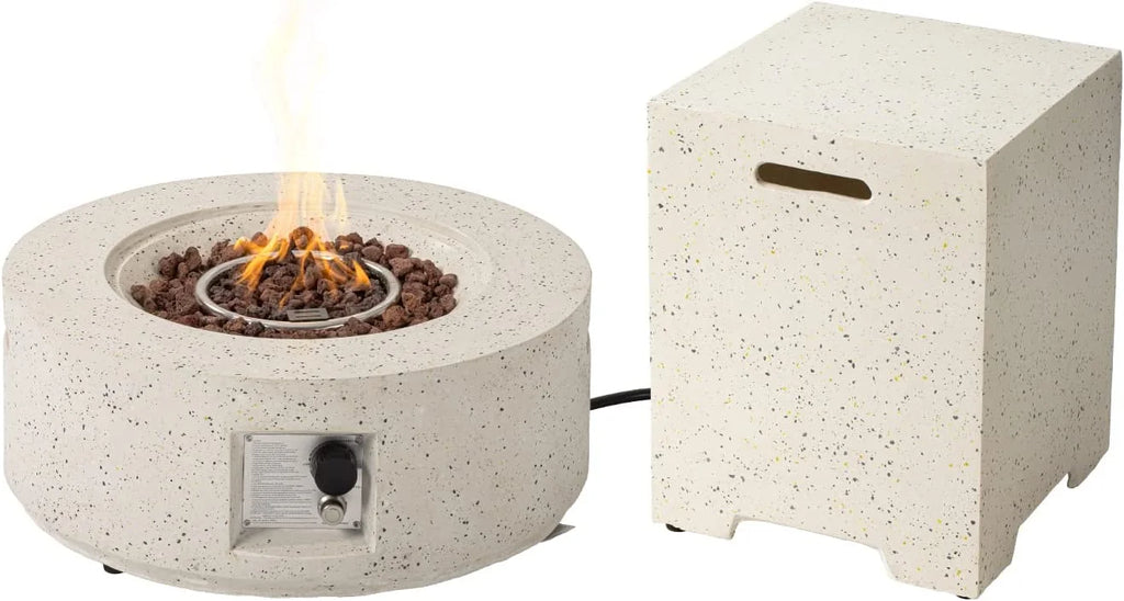 40,000 BTU Outdoor 28-inch Round Propane Fire Pit Table Set B502