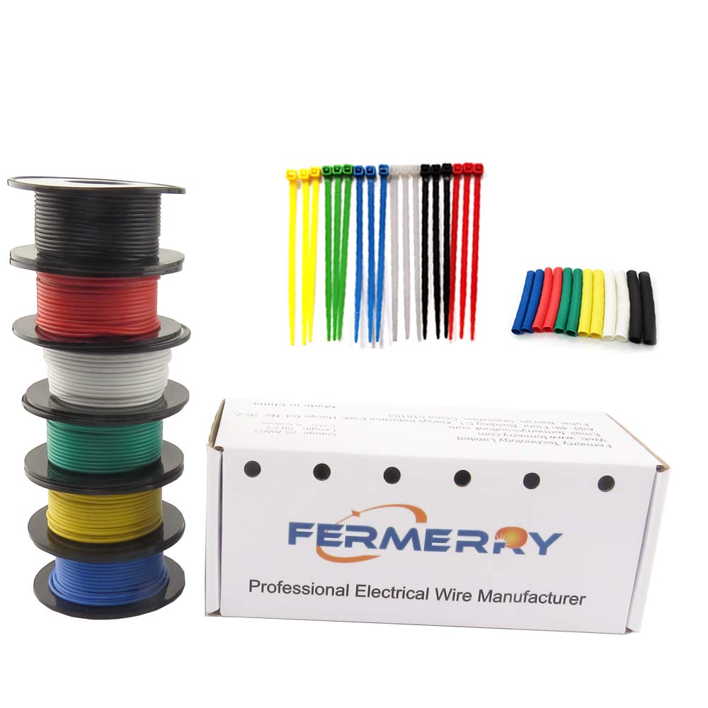 16 Gauge Silicone Stranded Wire Tinned Copper 6 Colors 50ft Each 16AWG Pack of 2 U6935