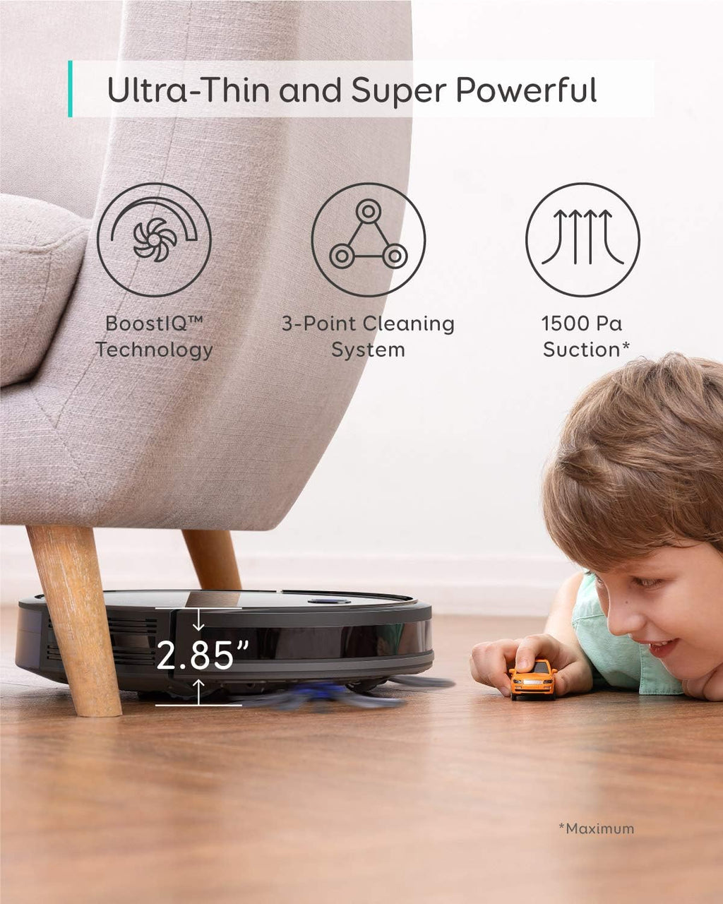 Refurbished Robot Vacuum Cleaner with Wi-Fi, Boundary Strips Included Q703