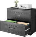2 Drawer Black Wood Lateral File Cabinet A461