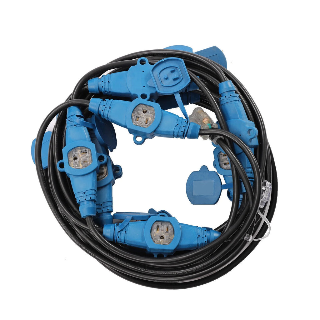 50ft 12 Gauge Power Extension Cord with 3-Prong Outlets V519