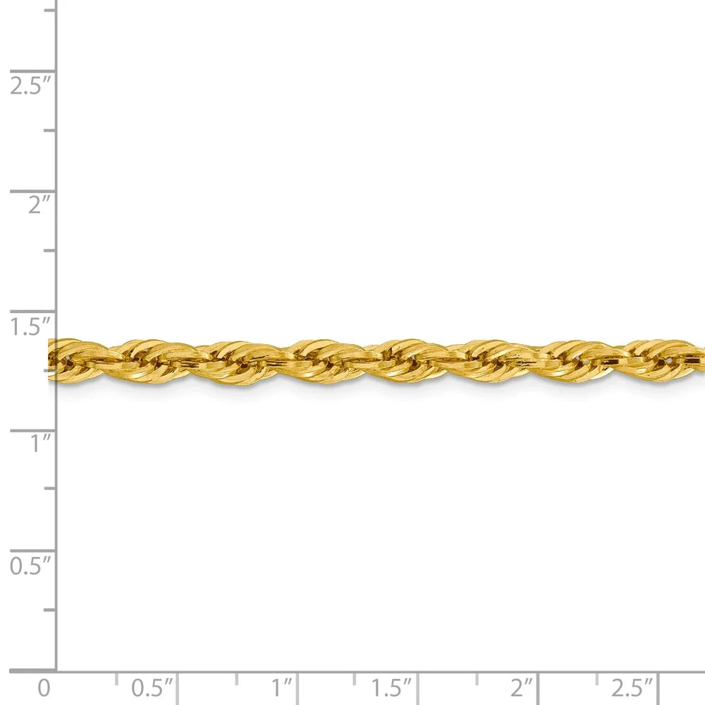 14kt Yellow Gold 24 inch Rope Chain with Lobster Clasp Z1381