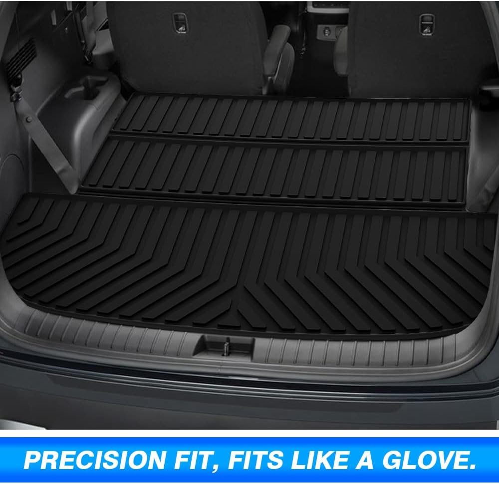Custom Fit Car Cargo Mat for Hyundai Palisade 3rd Row Down All Weather TPO Non-Slip Pack of 2 P6187