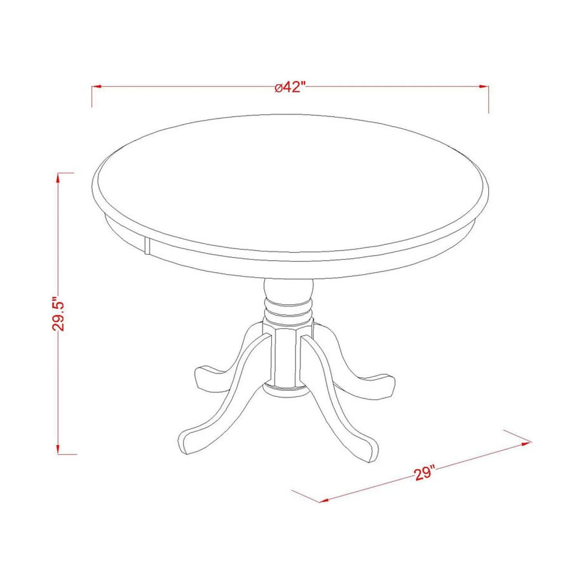 5-piece Wood Dining Table and Chair Set in Mahogany A93964