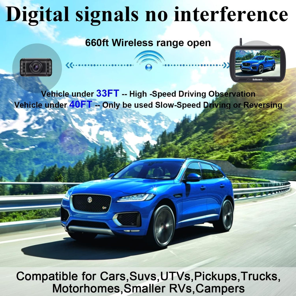 5'' Monitor HD 1080P Bluetooth Wireless Backup Camera E544