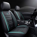 Black Leather Car Seat Covers 5 Seats Full Set B9894