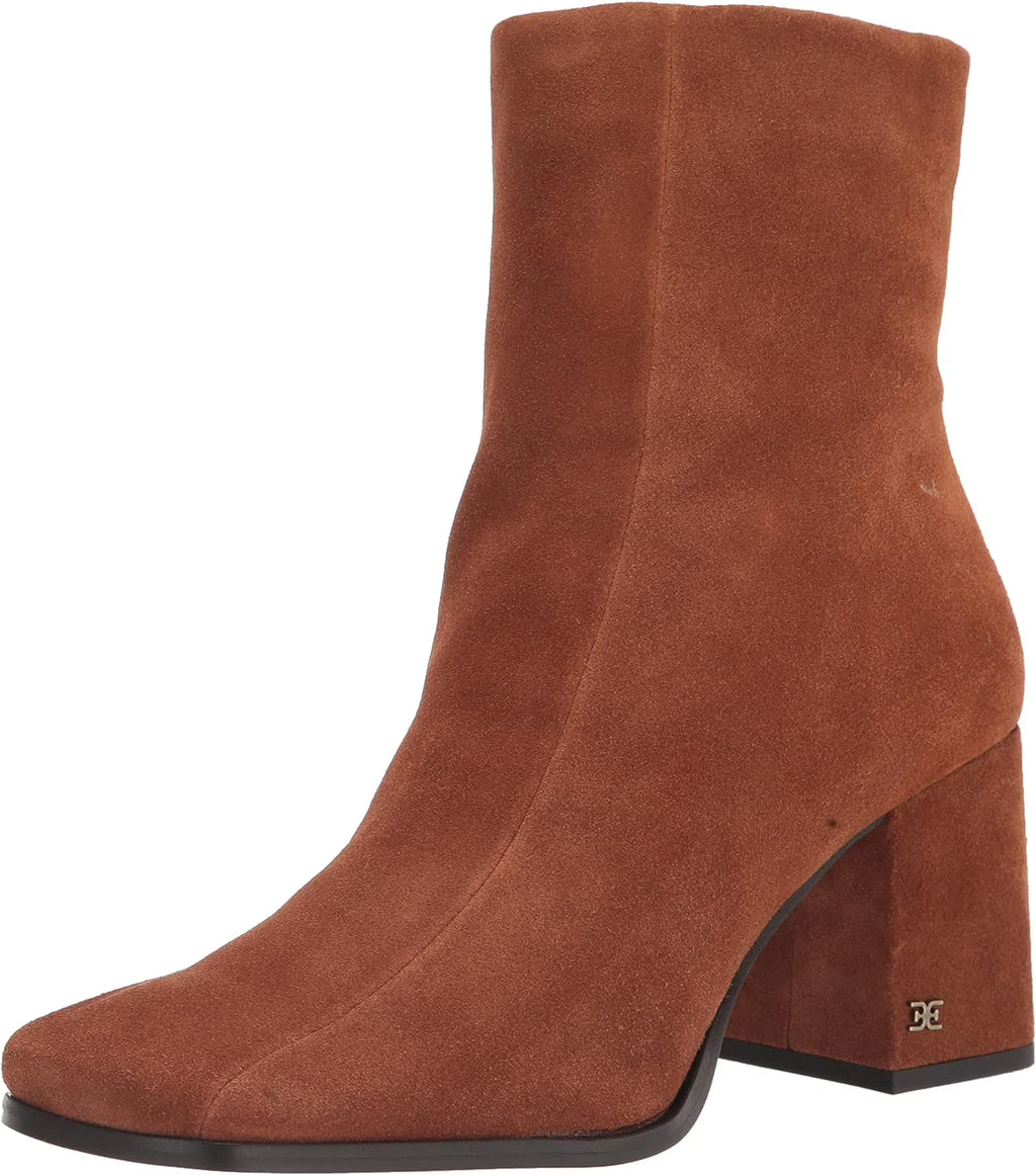 Frontier Brown Leather Block Heel Boots V444601