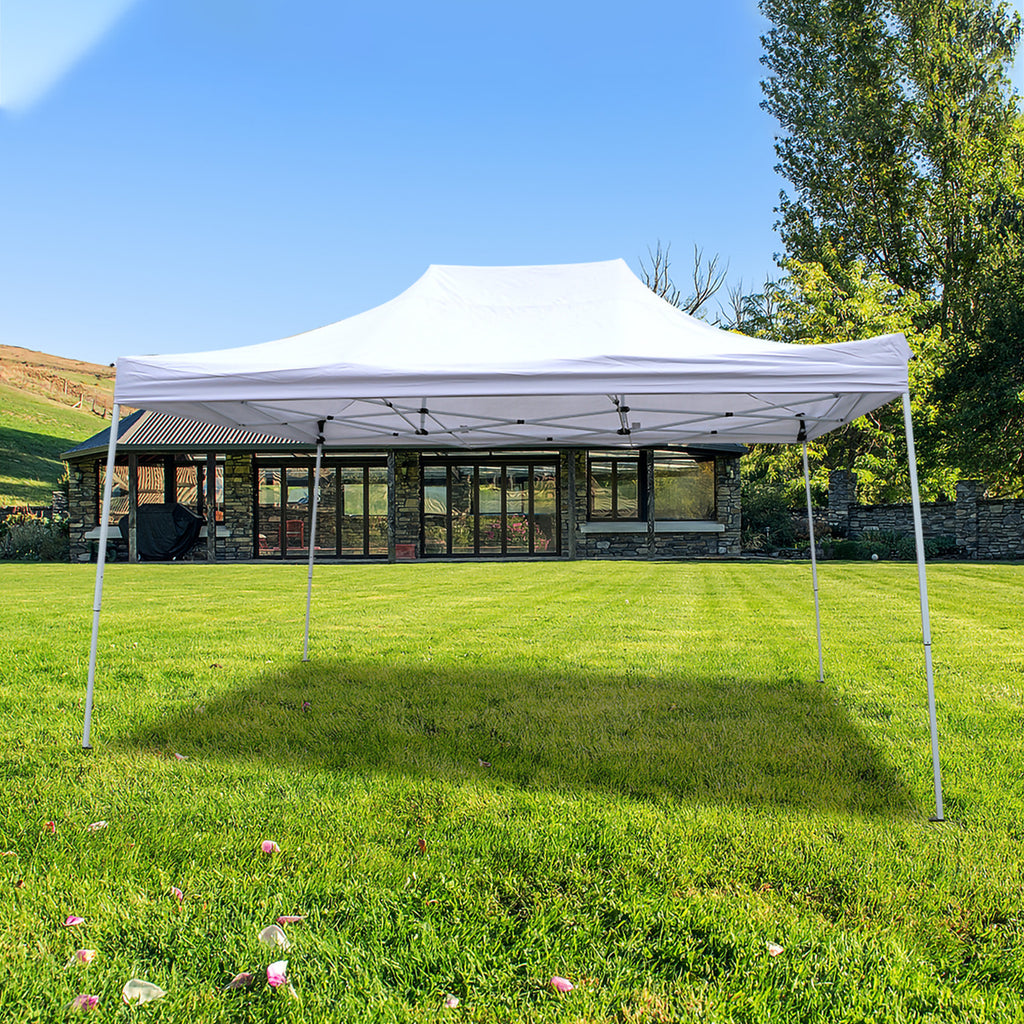 10x15 ft Pop up Canopy Carport, White O8841
