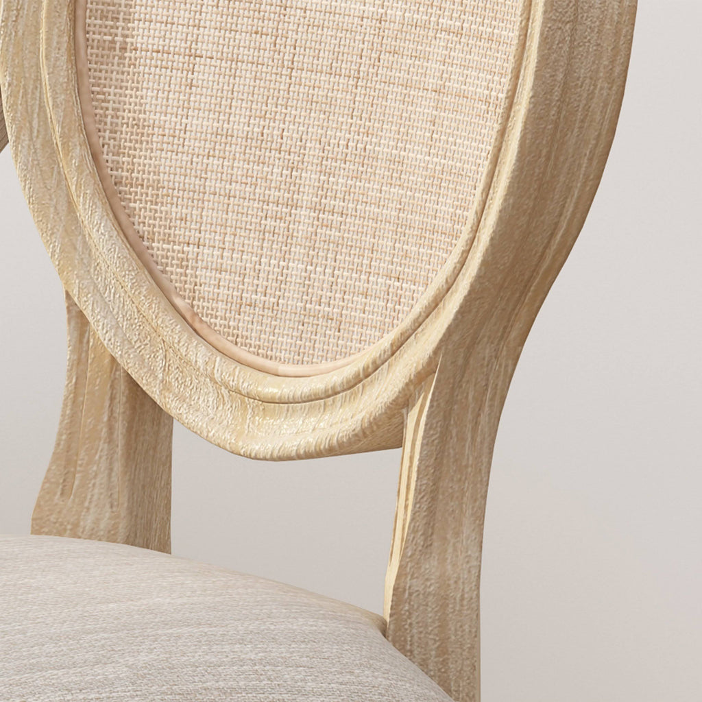 Oval Cane Back Dining Chair (Set of 2) Light Blue P304