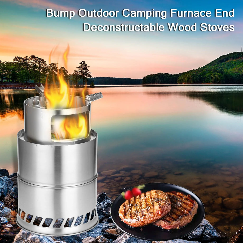 Windproof Stainless Steel Detachable Wood Stove B770