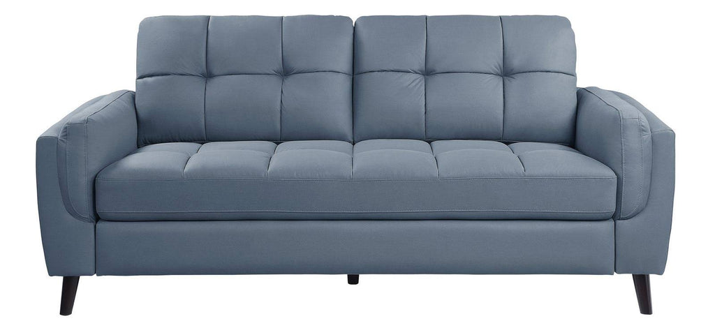 Blue and Black Microfiber Tufted Sofa X1238