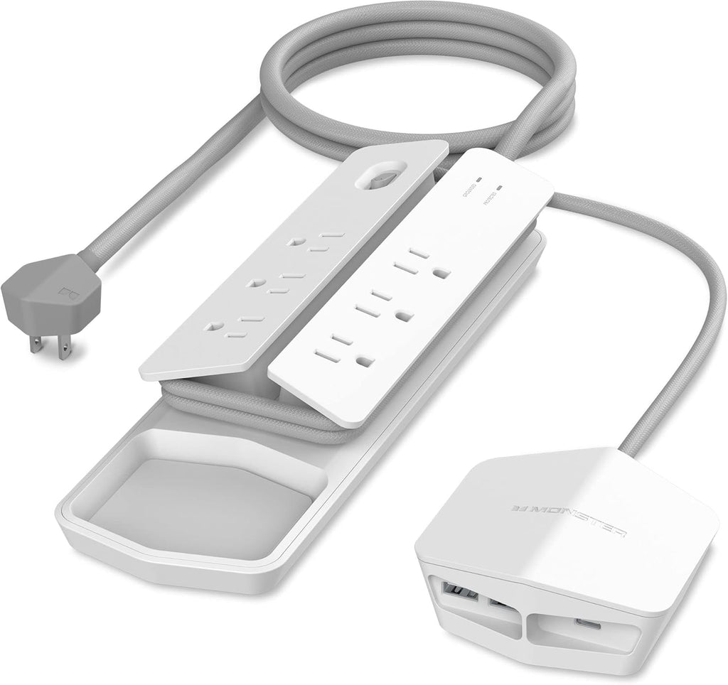 6 AC Outlets 2 USB-A Ports 1 USB-C Port Black Surge Protector C1909