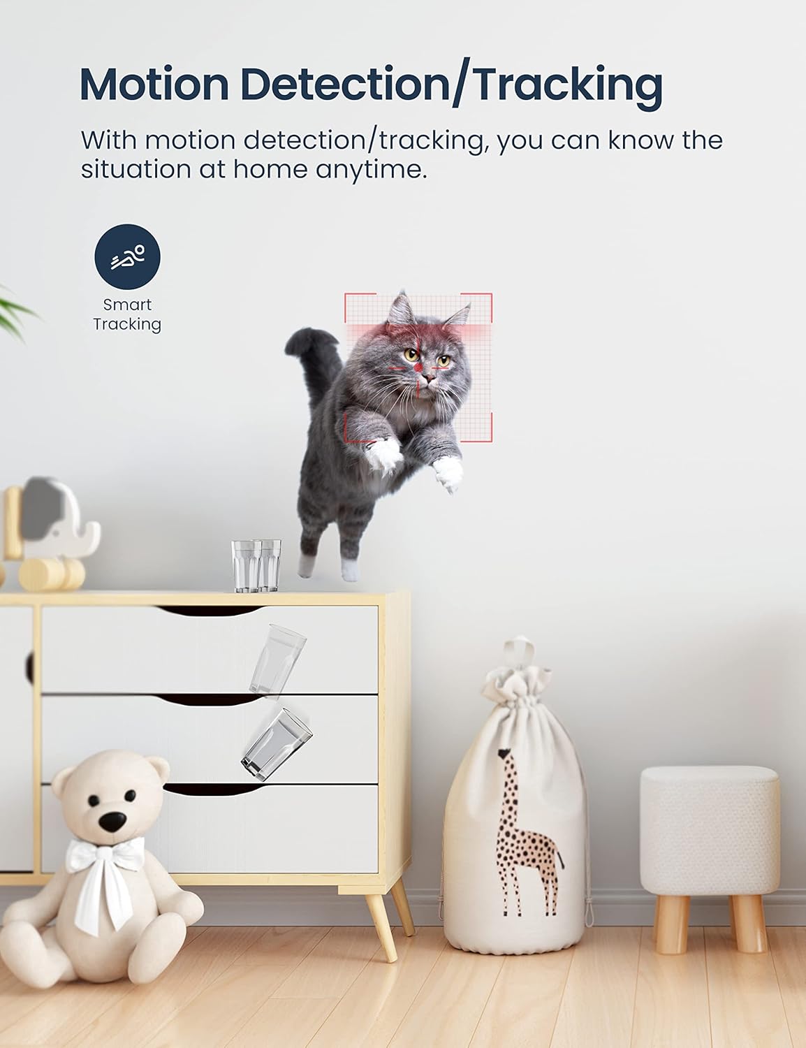 2 Pack Wi-Fi Pet Camera with Motion Detection and 2-Way Audio K887