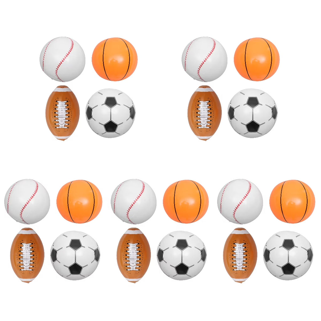 20 Pcs Inflatable Beach Ball Basketball Inflatable Toys Mini Beach Balls Soccer Toys Pool Party Child P76138