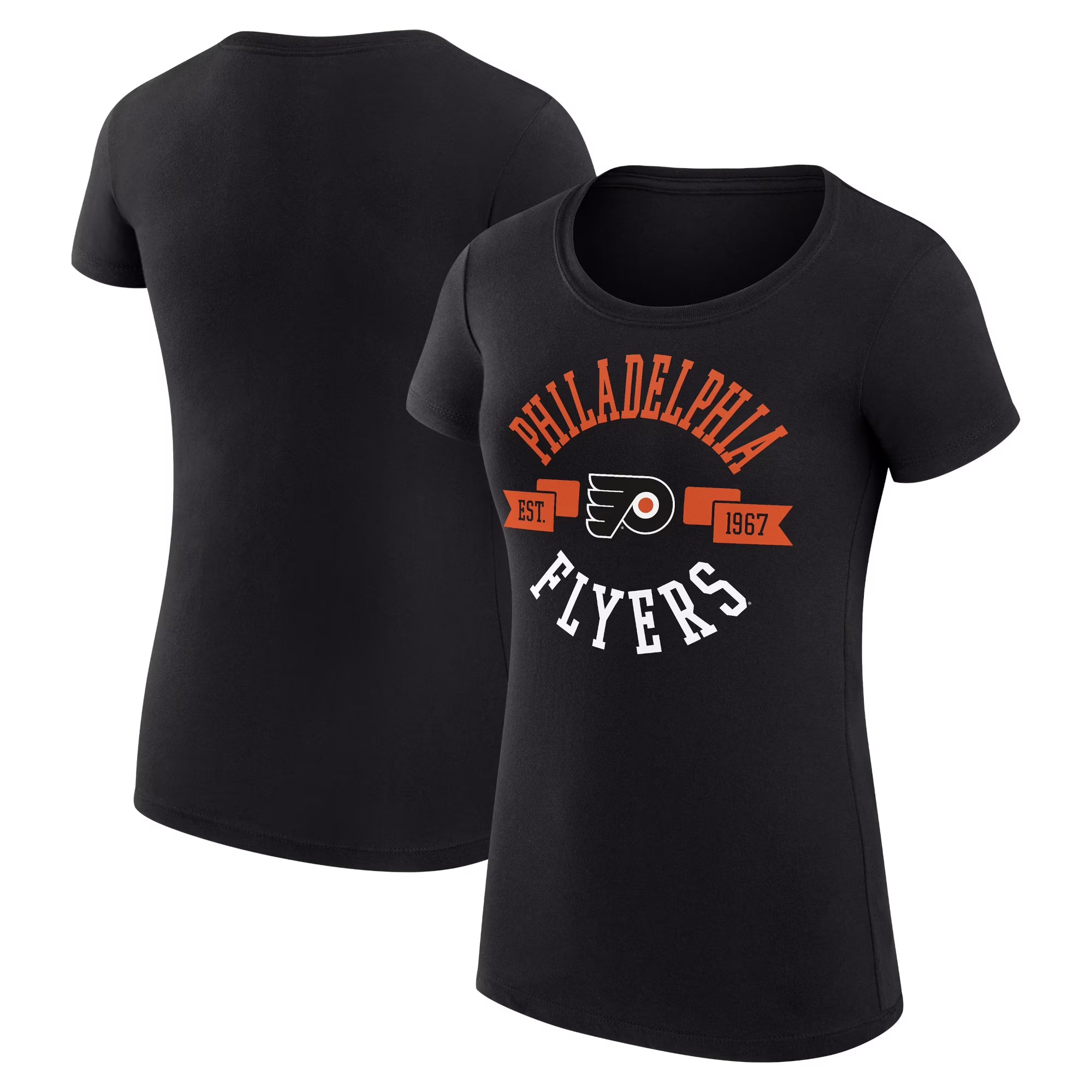 Black Philadelphia Flyers Graphic Fitted Crewneck T-Shirt G554401