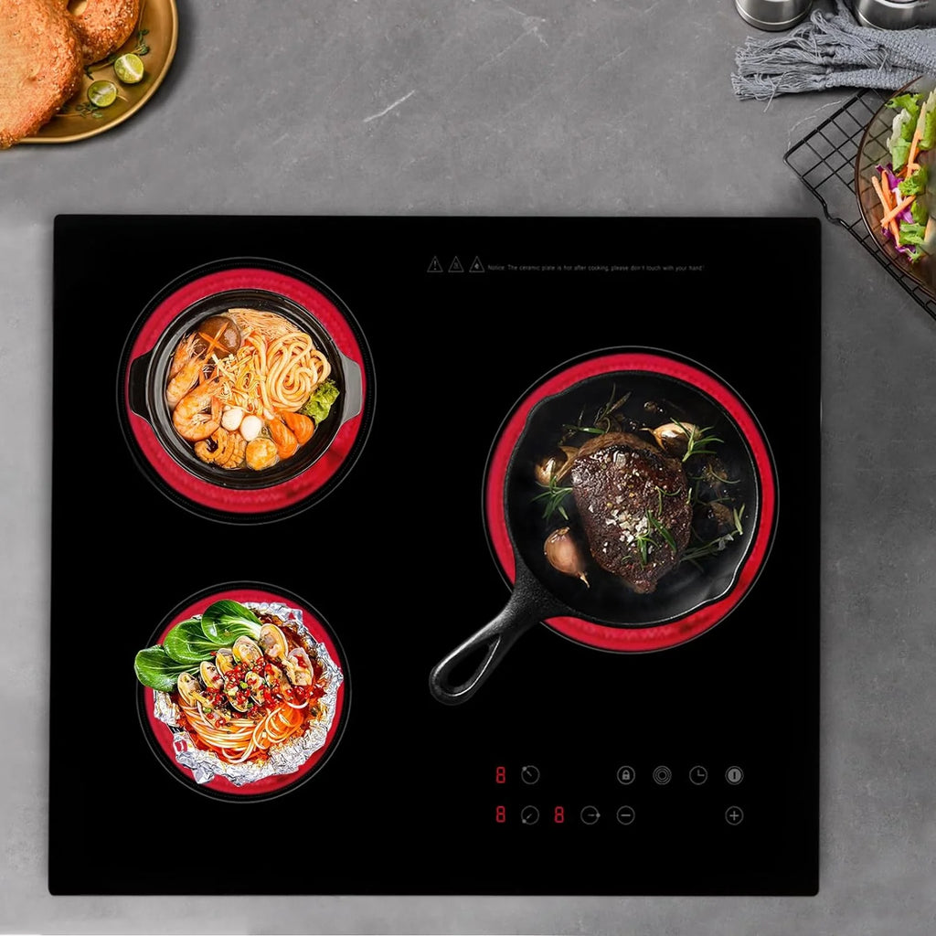 2600W 110V Portable Induction Cooktop 3 Burners Touch Control Countertop W80698