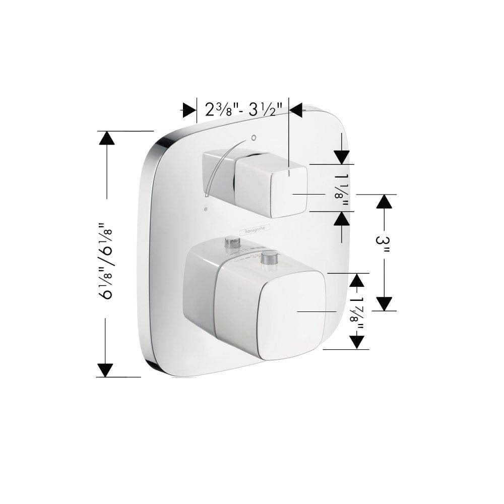 Thermostatic Trim with Volume Control - White/Chrome B4448