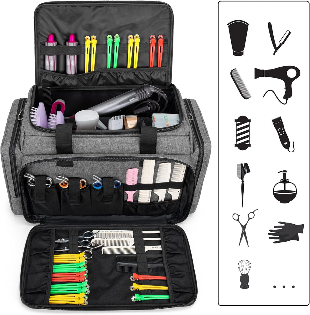 Large Barber Bag with Adjustable Dividers, Black V688631