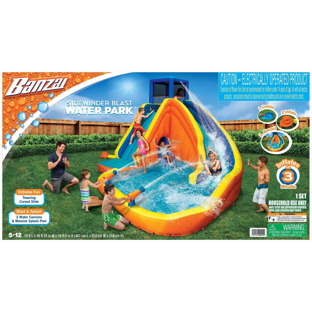 Inflatable Water Park Play Pool Slide with Water Cannons W7148