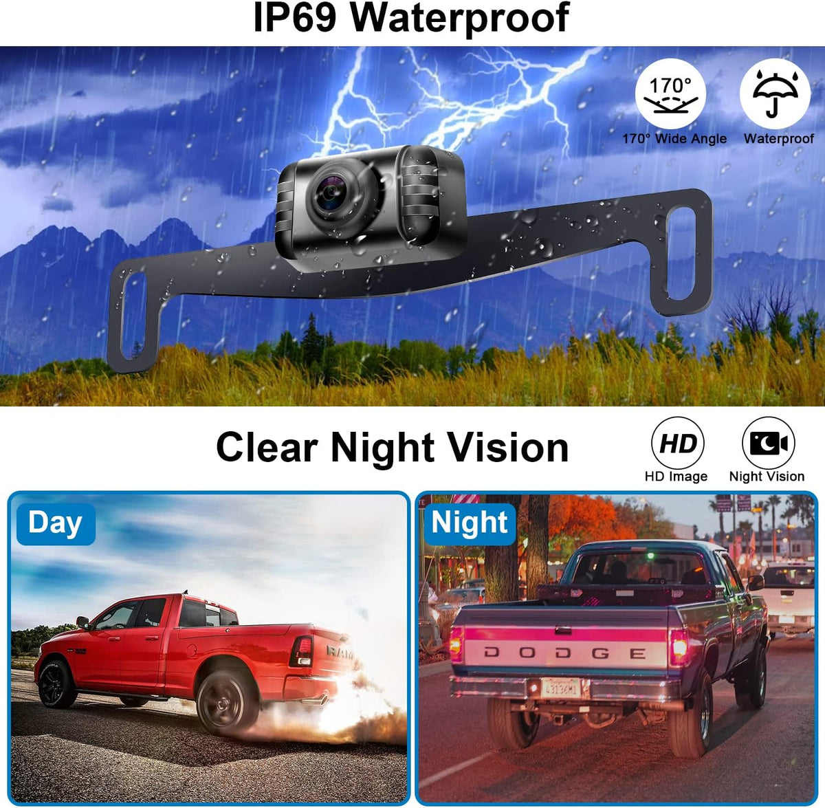 5'' Monitor HD 1080P Bluetooth Wireless Backup Camera E544