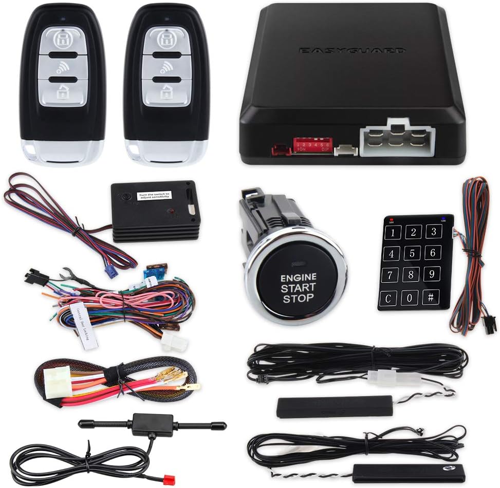 Rolling Code Car Alarm System with Passive Keyless Entry Push Start Stop Button K577673