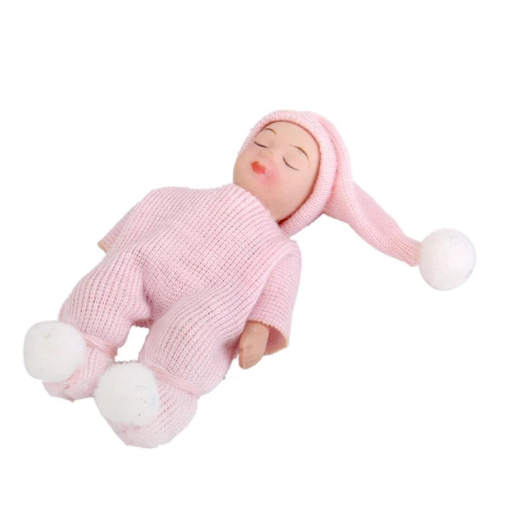 Porcelain Doll People Figure with Pink Sweater & Hat Y741370