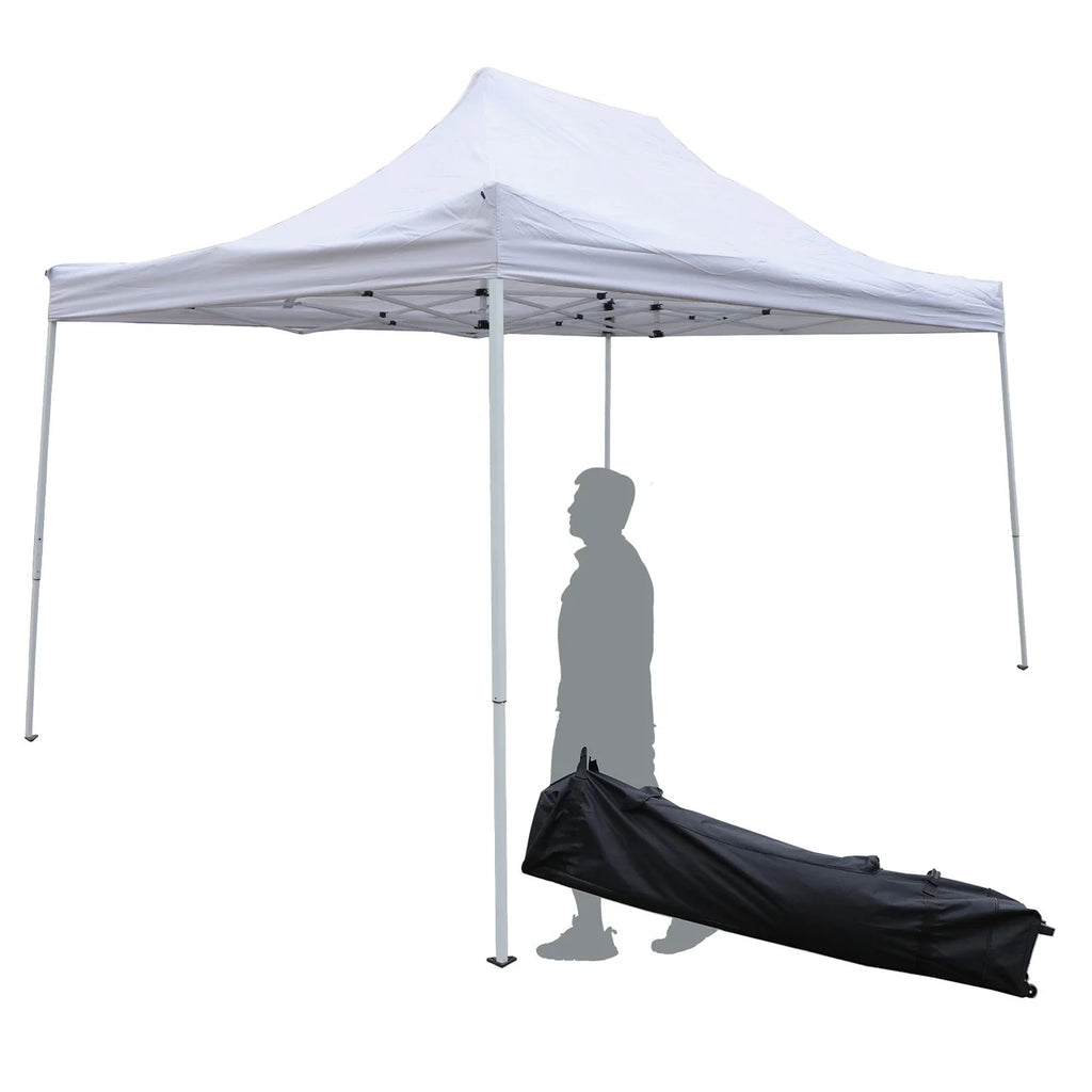 10x15 ft Pop up Canopy Carport, White O8841