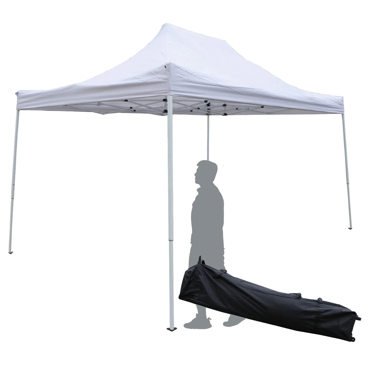10x15 ft Pop up Canopy Carport, White O8841