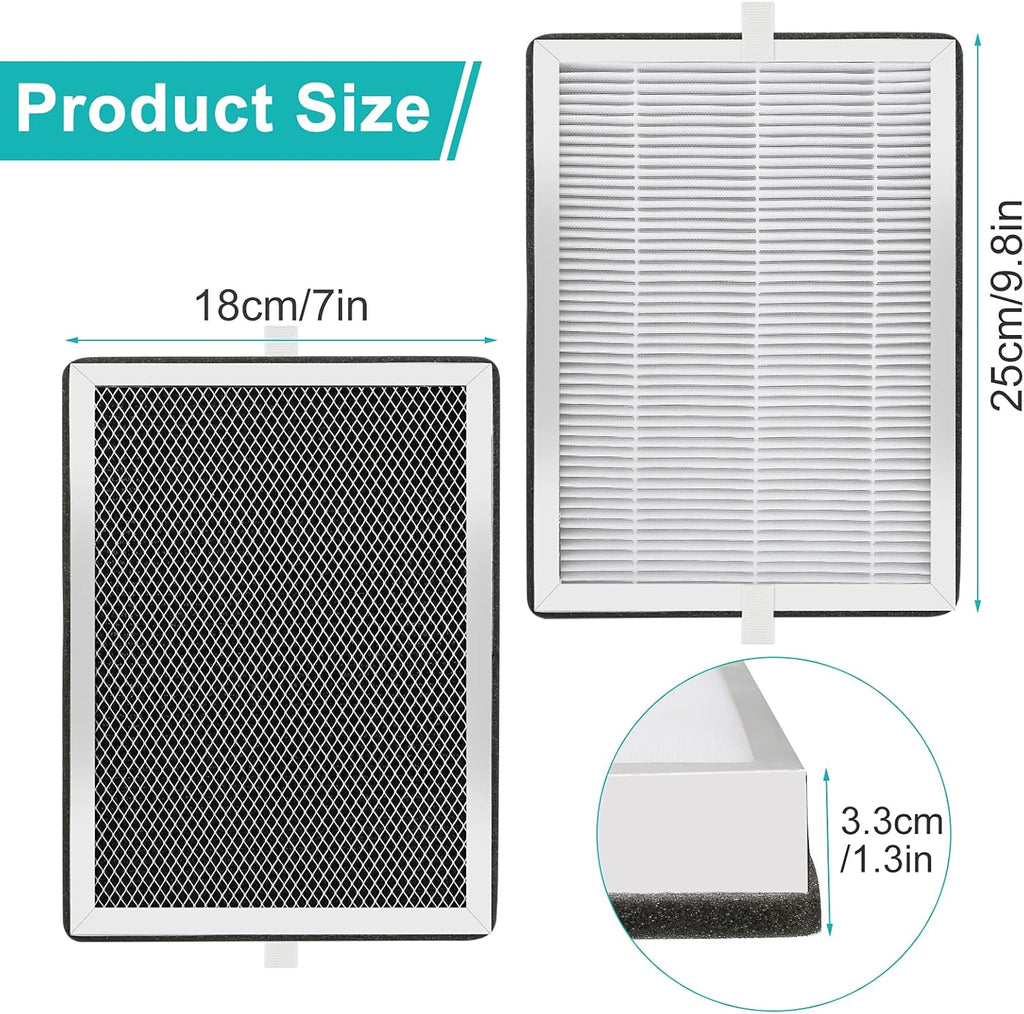 H13 True HEPA Replacement Filter 3-in-1 Pre-Filter, Activated Carbon 4 Pack M296273