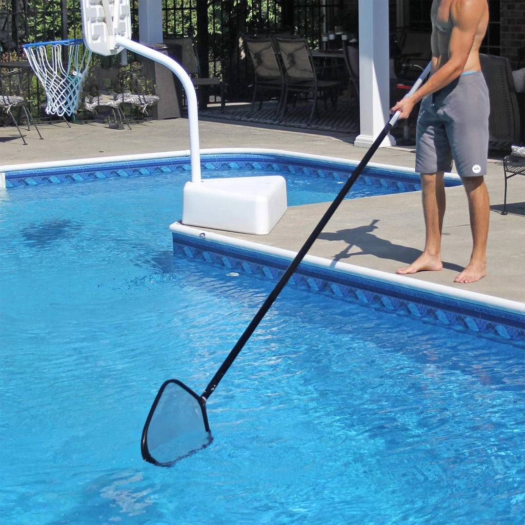 Aluminum Deep Leaf Rake Pool Skimmer Head with Mesh Bag E15428