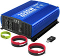3000W Pure Sine Wave Power Inverter 12V DC to 110V AC Car Inverter with Bluetooth 4 AC Outlets 2 USB Ports J452