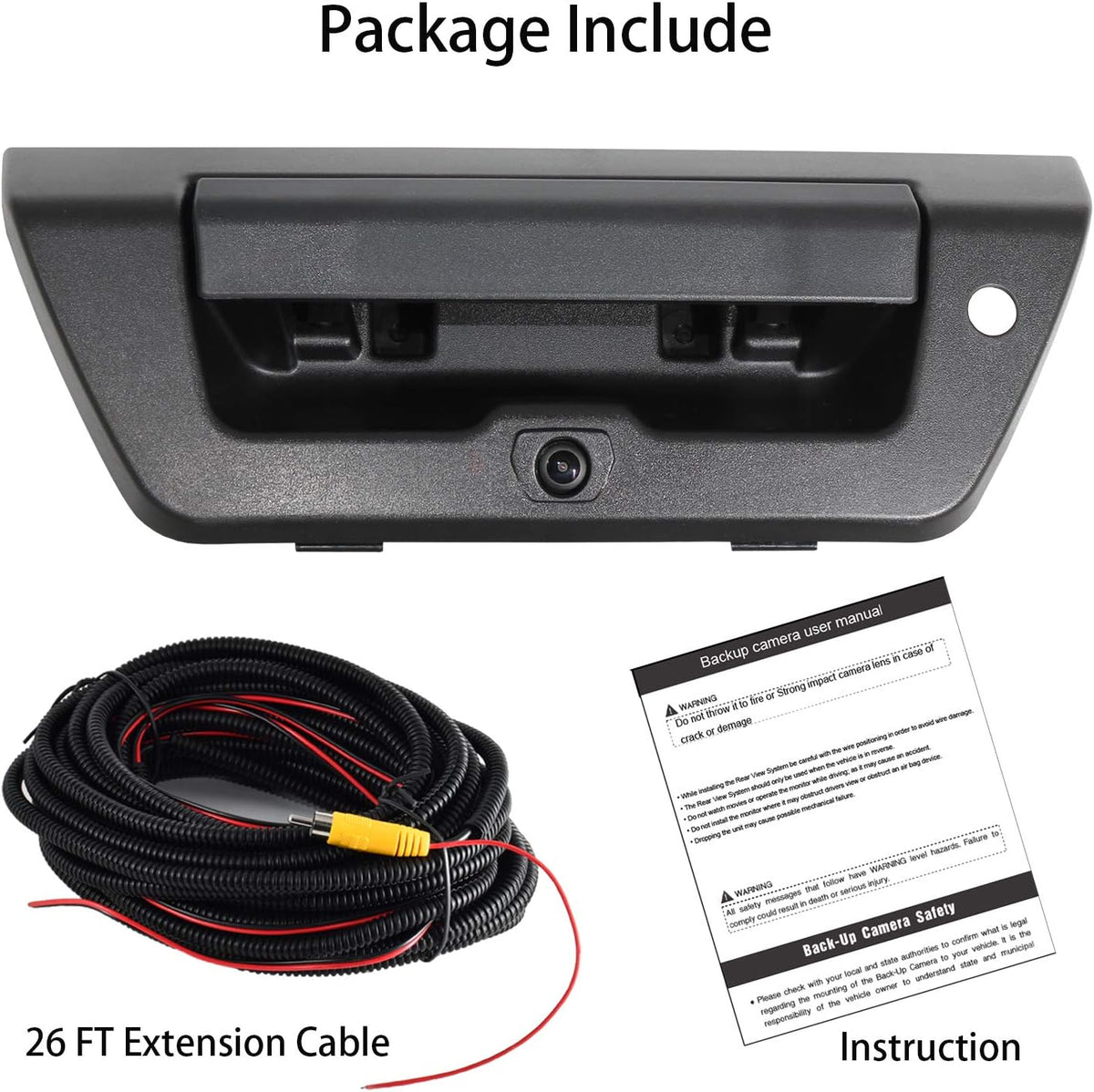 Black Tailgate Handle with Backup Camera E7916