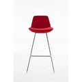 Red Wool Bar Stool with Chrome Base L840