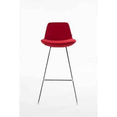 Red Wool Bar Stool with Chrome Base L840