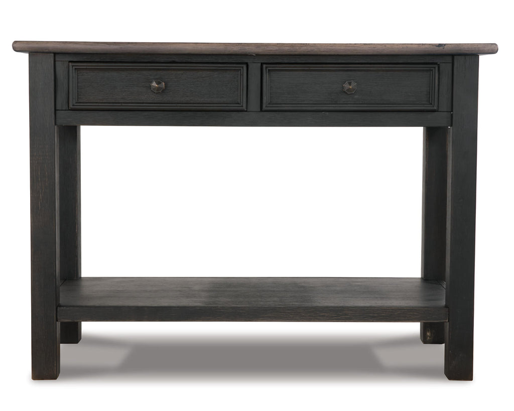 2 Drawer Sofa/Console Table, Grayish Brown/Black K923419