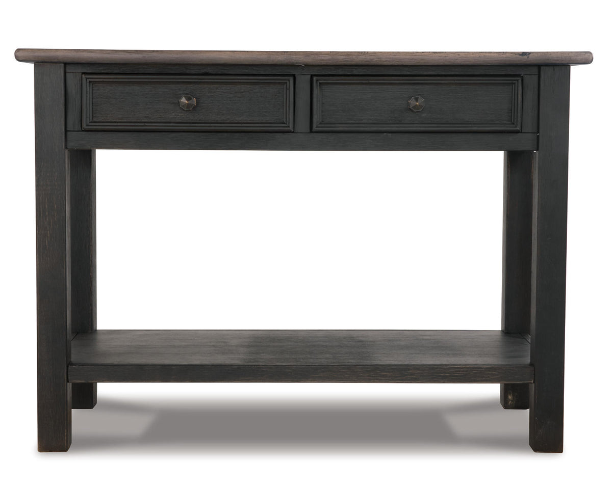 2 Drawer Sofa/Console Table, Grayish Brown/Black K923419