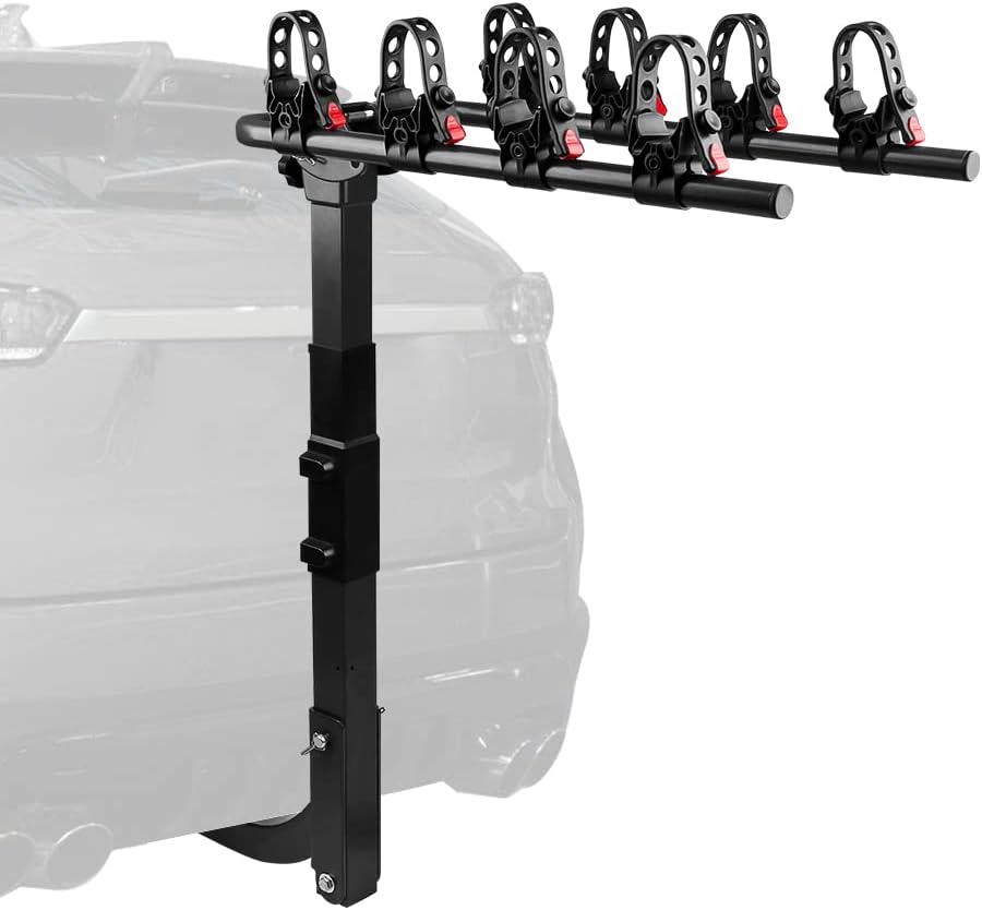 4 Bike Rack, Double Foldable Rack, 2 Hitch Receiver J1669