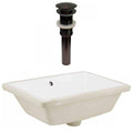 18 in. Rectangle Undermount Sink Set in White P483