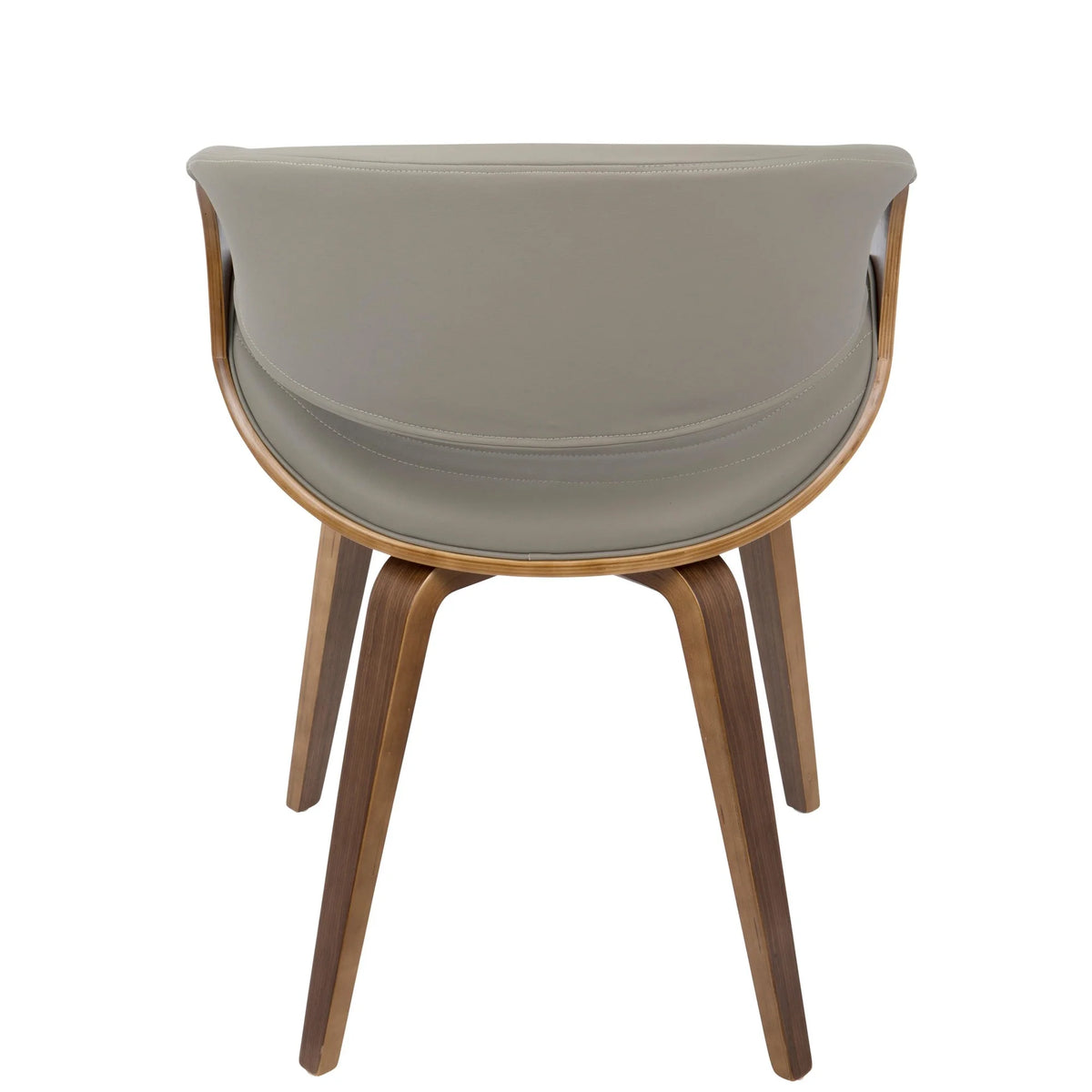 Walnut Wood and Grey Faux Leather Dining Chair I3425