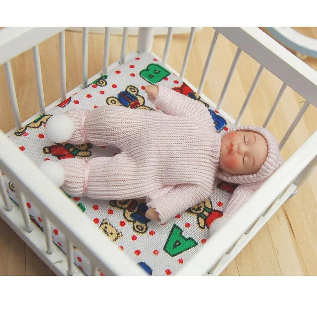 Porcelain Doll People Figure with Pink Sweater & Hat Y741370