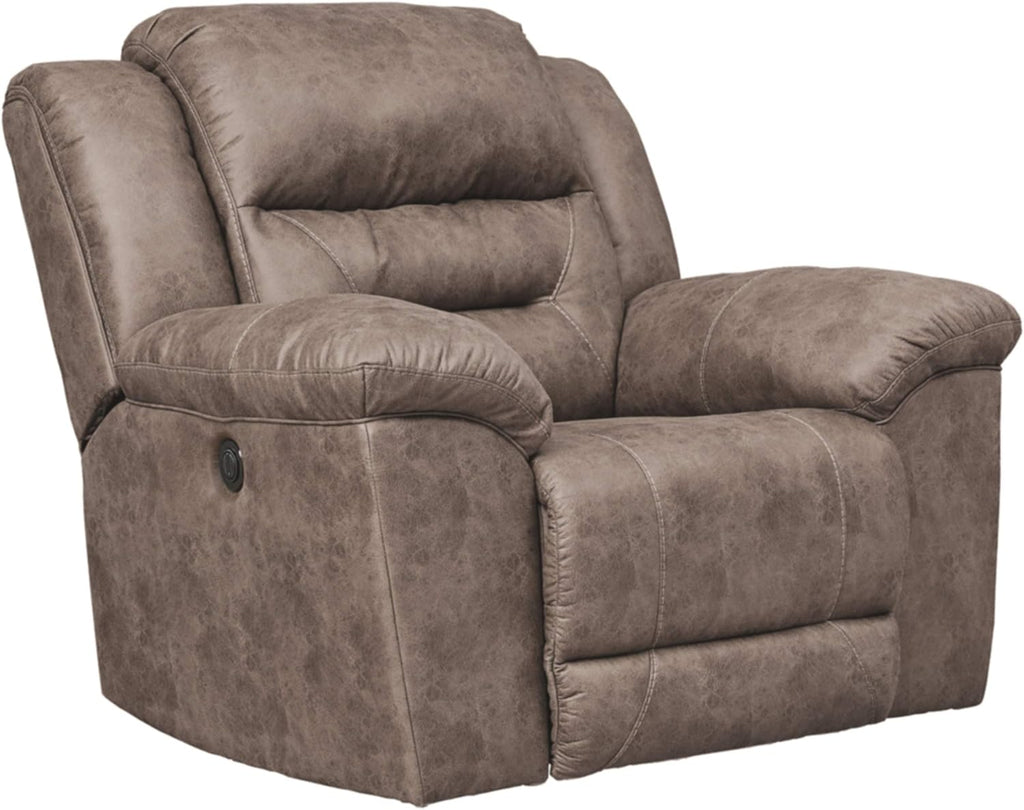 Faux Leather Power Rocker Recliner, Dark Brown P475