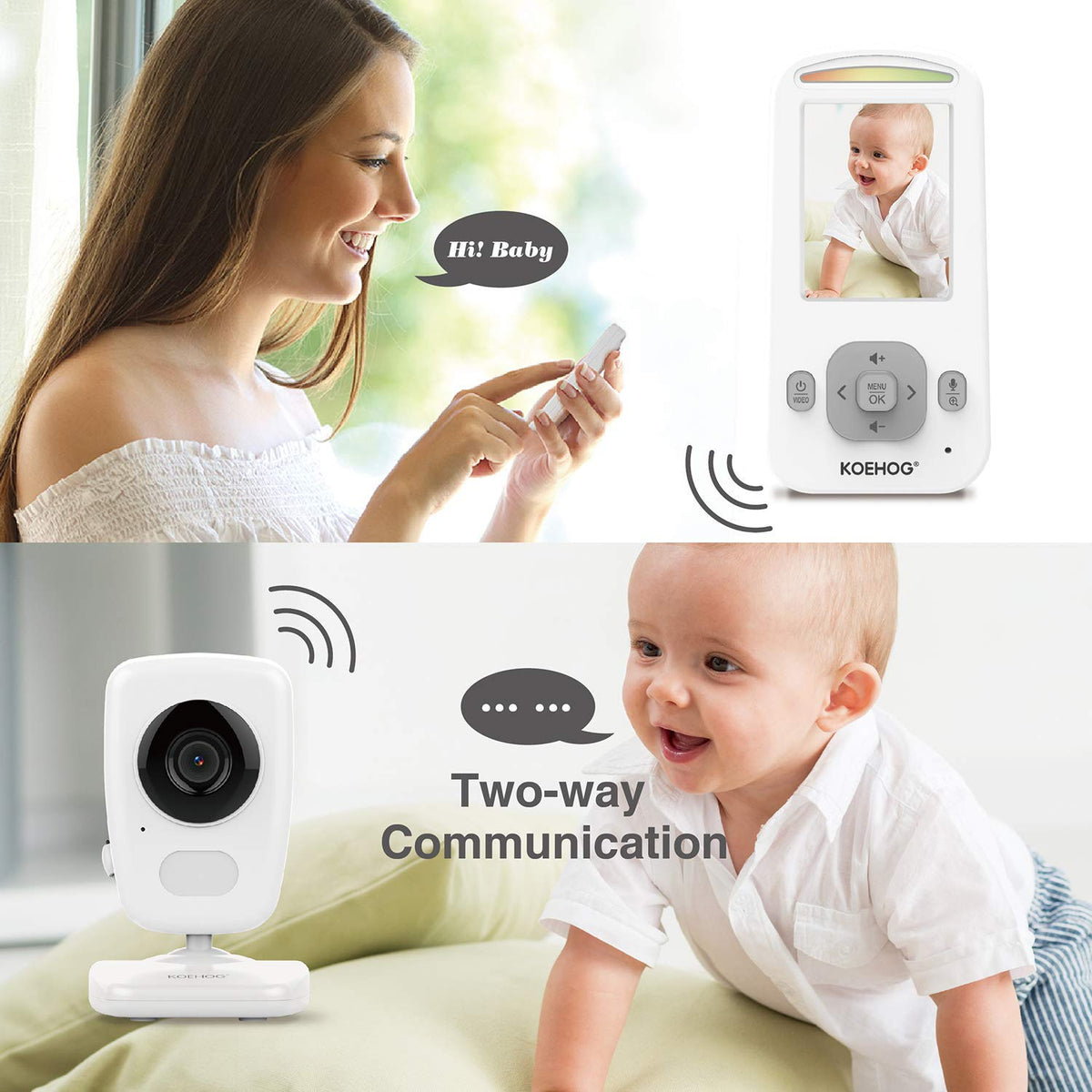 Baby Monitor with Camera, Auto Night Vision, Temperature Alert T8051