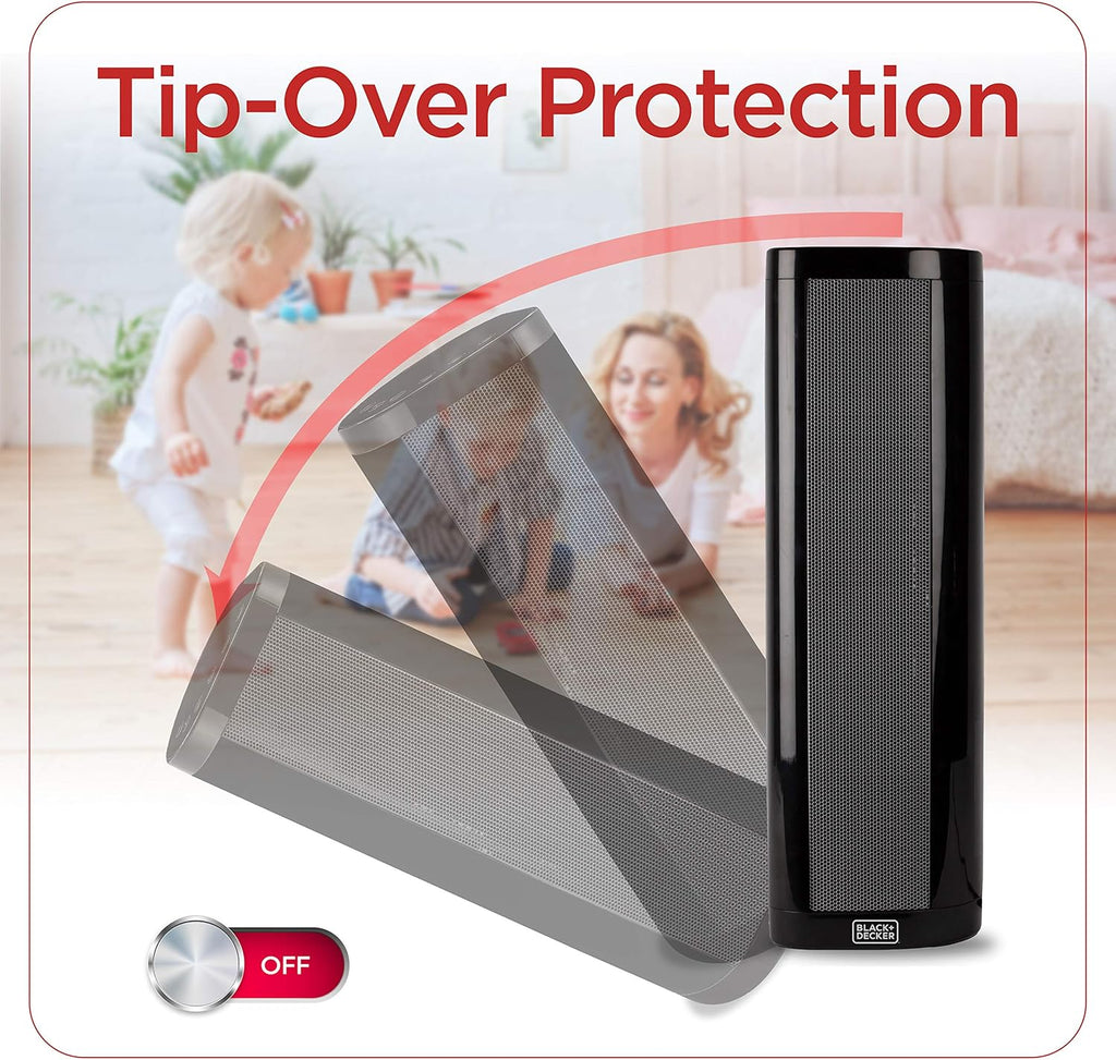 Tower Space Heater with Remote Control, 1500W, Pack of 2 T5167
